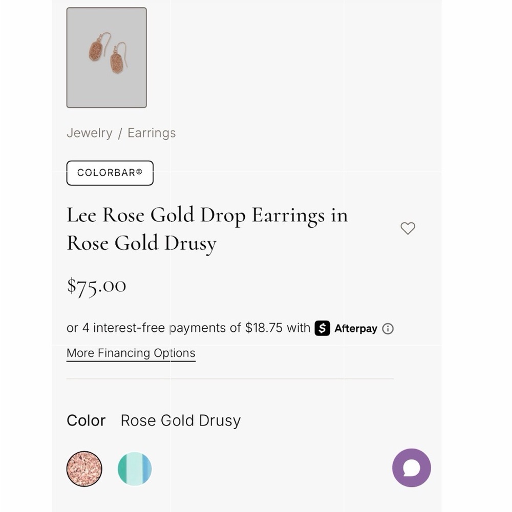 NWT Kendra Scott “Lee” Rose Gold Drop Earrings in Iridescent Drusy (Nordstrom) - Picture 5 of 5